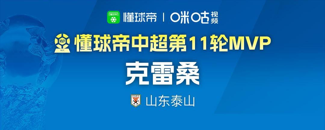 FB体育官方网站-懂球帝2026赛季中超第11轮MVP：克雷桑